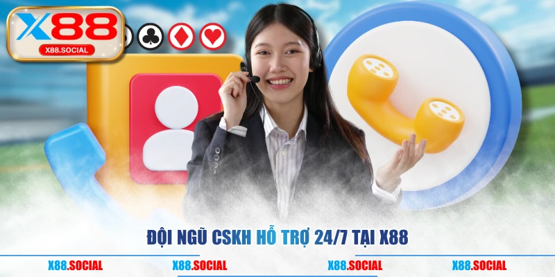 Đội ngũ CSKH hỗ trợ 24/7 tại X88 